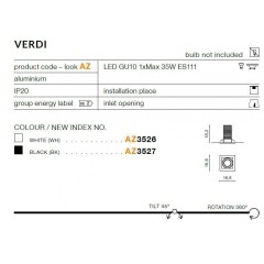 Точковий врізний світильник Azzardo AZ3527 Verdi (black)