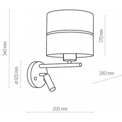 Бра з лампою для читання TK lighting 4176 Hilton Silver