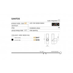 Світильник для трекової системи Azzardo AZ2924 Santos track