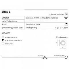 Точковий врізний світильник Azzardo AZ2805 Siro 1 (black/black)