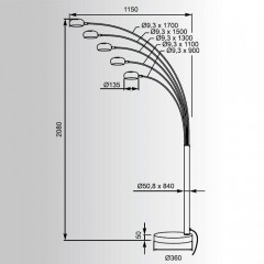 Торшер декоративний Zuma Line Venti Floor TS-5805G