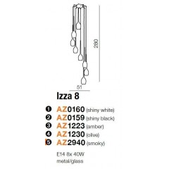 Люстра-підвіс Azzardo AZ2940 Izza 8 smoky