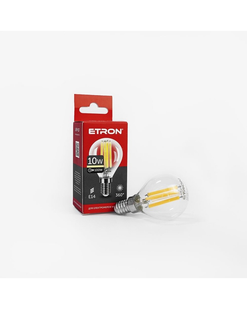 Лампа світлодіодна ETRON Filament 1-EFP-157 G45 10W 3000K E14