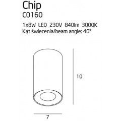 Точковий накладний світильник Maxlight C0160 CHIP