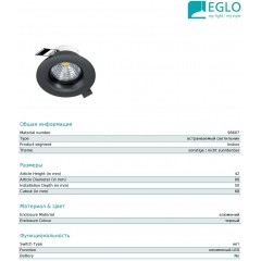 Точковий врізний світильник Eglo SALICETO 98607