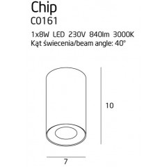 Точковий накладний світильник Maxlight C0161 CHIP