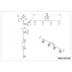 Спот з чотирма лампами Trio Roubaix R82154107