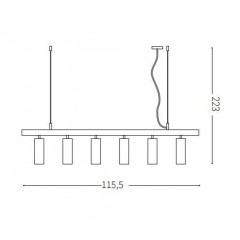 Люстра-підвіс Ideal lux 231396 Dynamite SP6 Nero