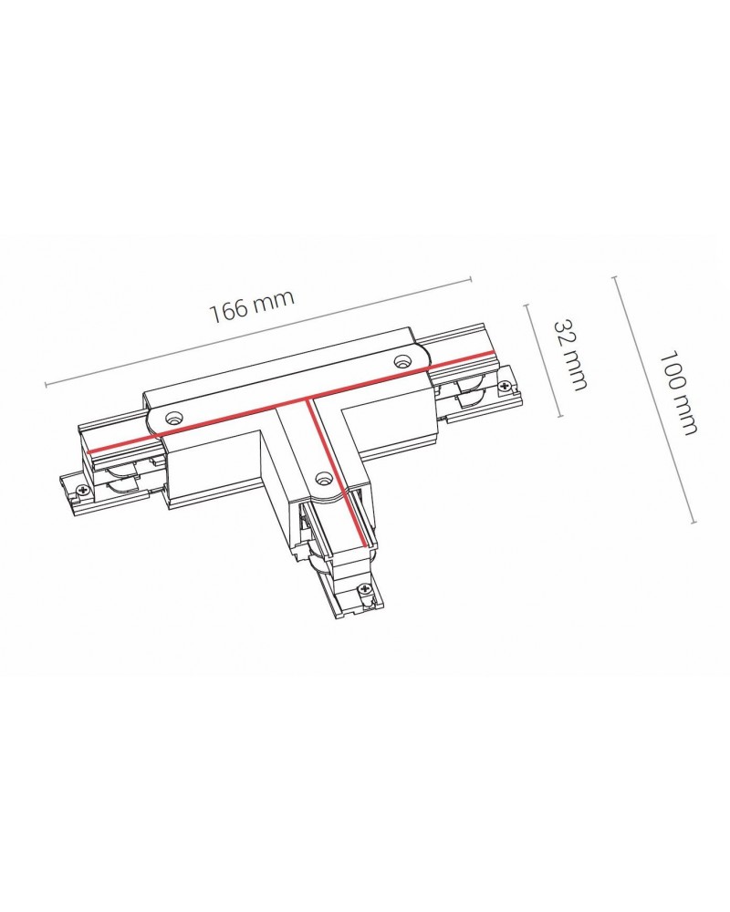 Елемент трекової системи Nowodvorski 8236 CTLS POWER T CONNECTOR LEFT 2 WHITE (T-L2) CN