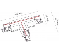 Елемент трекової системи Nowodvorski 8704 CTLS POWER T CONNECTOR RIGHT 2 BLACK ( T-R2) CN