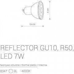Світлодіодна лампа Nowodvorski 8347 REFLECTOR GU10 R50 LED