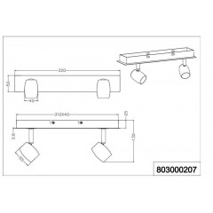 Спот з двома лампами Trio Michael 803000207
