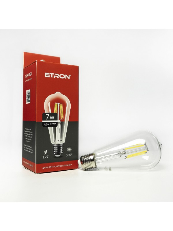 Лампа світлодіодна ETRON Filament 1-EFP-164 ST64 7W 4200K E27
