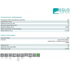 Світлодіодна лампа Eglo 10107 A60 9W RGB 220V E27