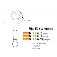 Люстра-підвіс Azzardo AZ3455 Ziko E27 3 meters (antique)
