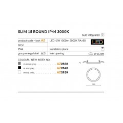 Точковий врізний світильник Azzardo AZ2839 Slim 15 Round 3000K