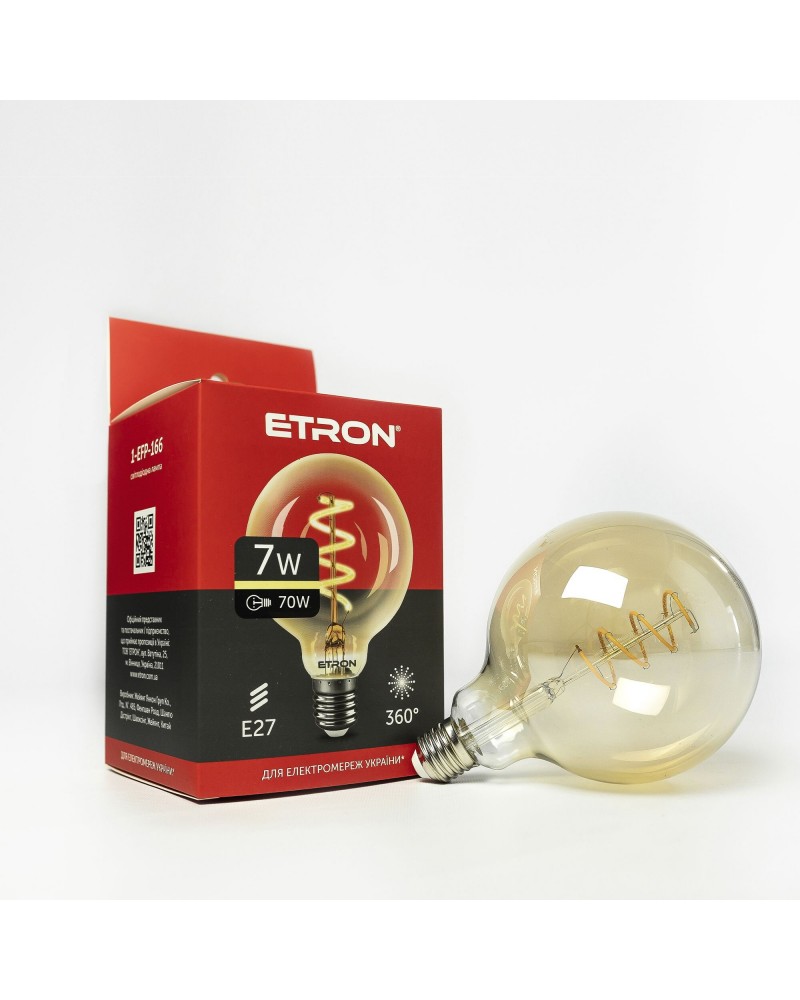 Лампа світлодіодна ETRON Filament 1-EFP-166 G125 Vintage 7W 2700K E27