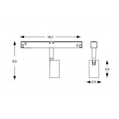 Світильник для трекової системи Ideal lux 224107 Oxy Track Single 3,5W 3000K