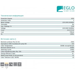 Стельовий світильник Eglo 97659 Puyo-S