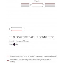 Елемент трекової системи Nowodvorski 8708 CTLS POWER STRAIGHT CONNECTOR BLACK CN