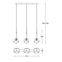 Люстра-підвіс Zuma Line Rock Pendant P0488-03K-SEAC