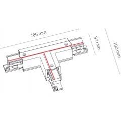 Елемент трекової системи Nowodvorski 8242 CTLS POWER T CONNECTOR RIGHT 1 BLACK (T-R1) CN