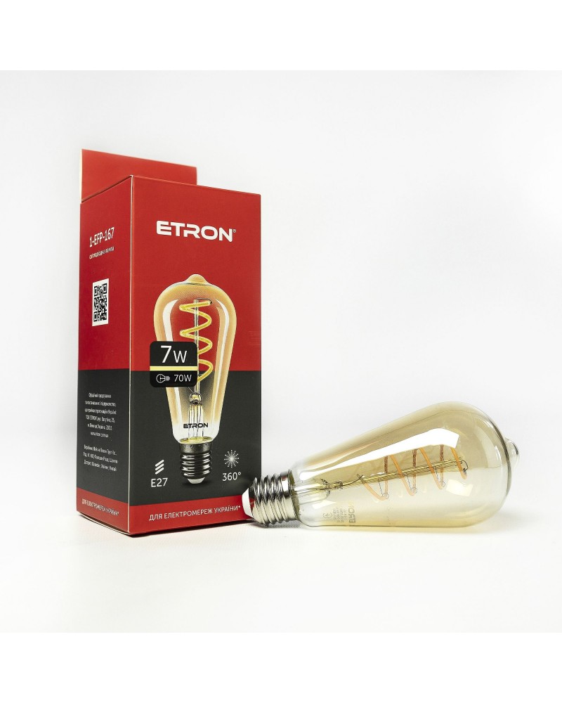 Лампа світлодіодна ETRON Filament 1-EFP-167 ST64 Vintage 7W 2700K E27
