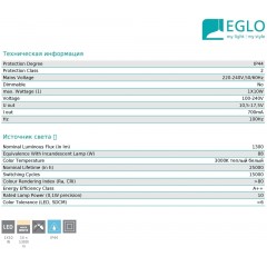 Світильник для ванної Eglo 97966 Palmital