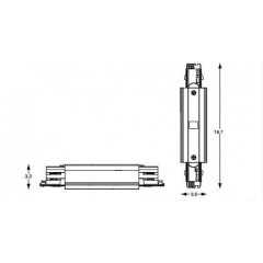 Елемент трекової системи Ideal lux 227580 Link Trimless Main Connector Middle White