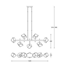 Люстра сучасна Zuma Line Rock Pendant P0488-07T-SEAC