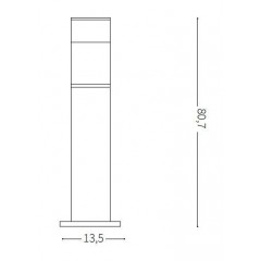 Світильник вуличний Ideal lux 248219 Dema PT1 H80 Antracite