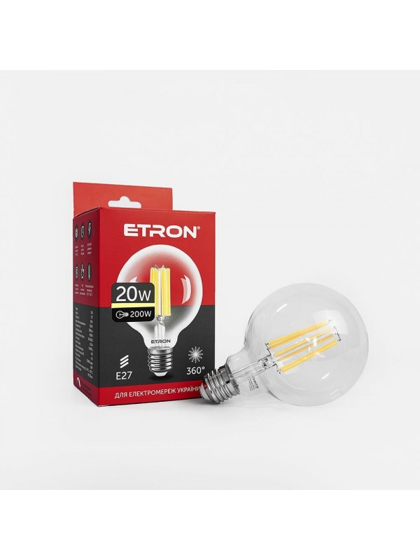 Лампа світлодіодна ETRON Filament 1-EFP-171 G95 20W 3000K E27