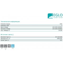 Світильник вуличний Eglo 81753 Helsinki