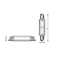 Елемент трекової системи Ideal lux 227597 Link Trimless Main Connector Middle Black