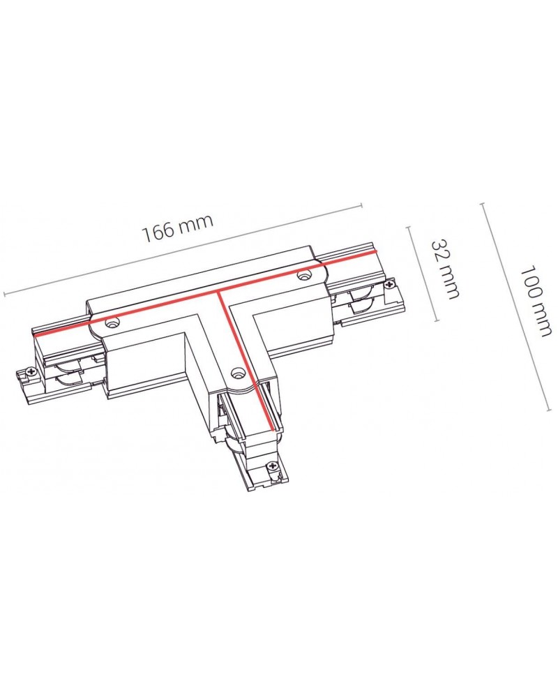 Елемент трекової системи Nowodvorski 8243 CTLS POWER T CONNECTOR LEFT 1 WHITE (T-L1) CN