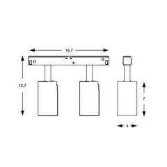 Світильник для трекової системи Ideal lux 224145 Oxy Track Double 8W 3000K