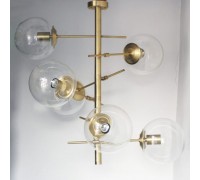 Люстра сучасна стельова PikART 5552-1 BRASS GLASS