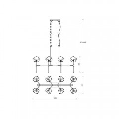 Люстра сучасна Zuma Line Rock Pendant P0488-08L-SEAC