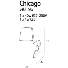 Бра з лампою для читання Maxlight W0196 Chicago LED
