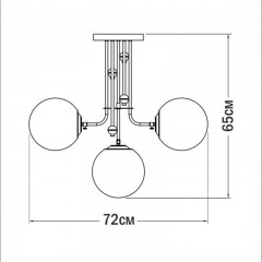 Люстра сучасна стельова PikART 6165-1 BRASS GLASS