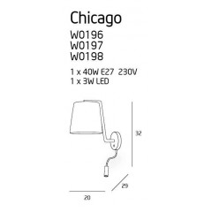 Бра з лампою для читання Maxlight W0197 Chicago LED