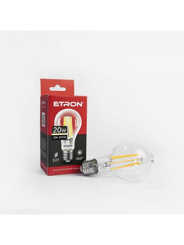 Лампа світлодіодна ETRON Filament 1-EFP-101 A65 20W 3000K E27