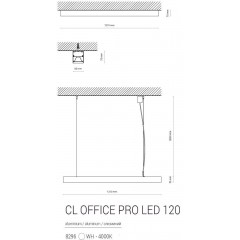 Стельовий світильник Nowodvorski 8296 CL OFFICE PRO LED 120 31W 4000K WHITE PL