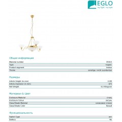 Люстра класична Eglo 95915 Savoy 1