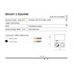 Точковий накладний світильник Azzardo AZ2826 Brant 2 Square