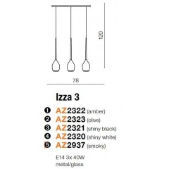 Люстра-підвіс Azzardo AZ2937 Izza 3 smoky