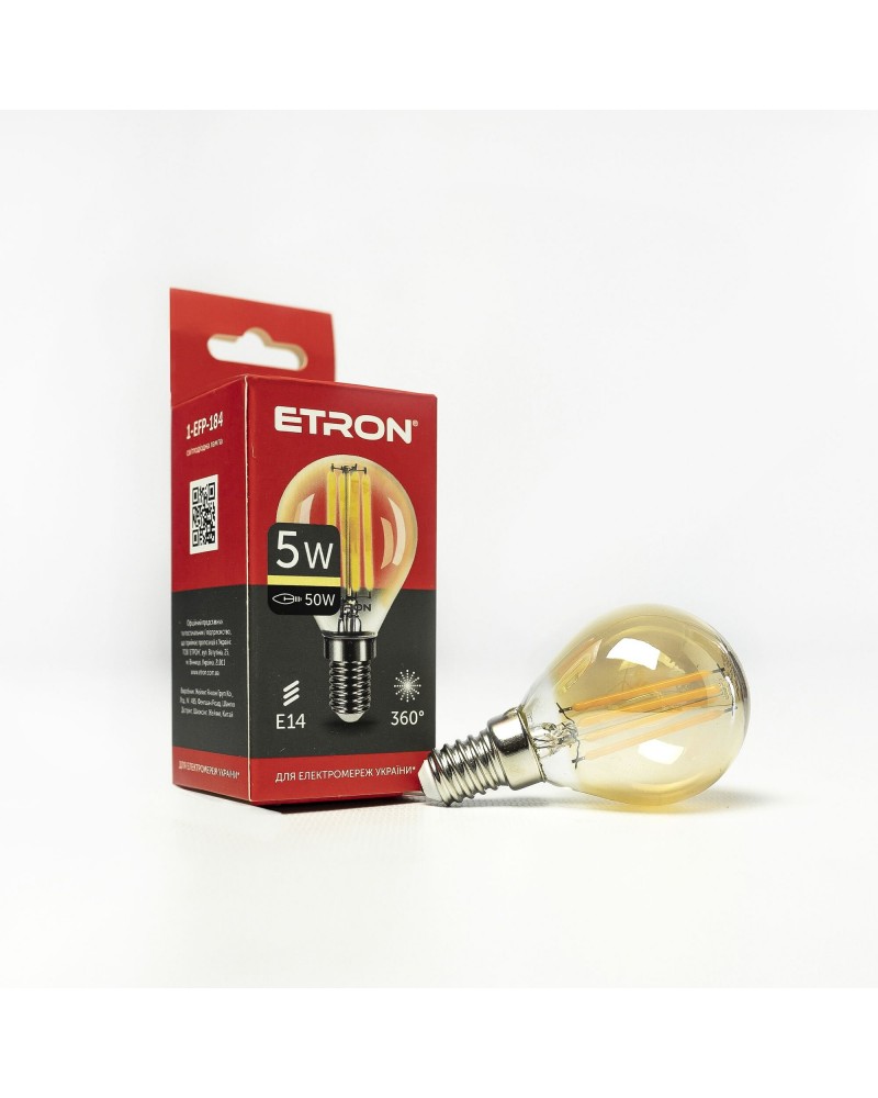 Лампа світлодіодна ETRON Filament 1-EFP-184 C35 5W 2700K E14