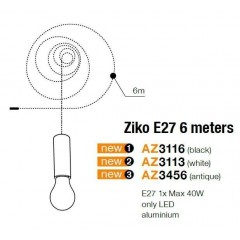Люстра-підвіс Azzardo AZ3116 Ziko E27 6 meters (black)