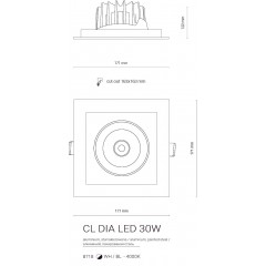 Точковий врізний світильник Nowodvorski 8718 CL DIA LED 30W 4000K WHITE/BLACK CN