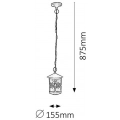 Вуличний підвісний світильник Rabalux 8538 Palma